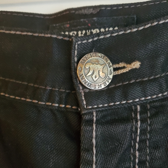 MEK USA DNM OAXACA BOOTS CUT BLACK WITH GOLD JEANS SIZE 42X34 - Picture 4 of 13